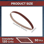 20 Pcs Sanding Belts 1/2 x 18 Inch 120 Grit Aluminum Oxide Abrasive Sandpaper for Belt Sander Metal Grinding Wood Working Weld Rust Removal