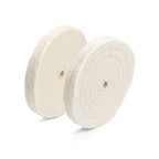 ENKAY - 6" Spiral Sewn and Loose Cotton Buffing Wheels (2 Pack) for Polishing Metal and More, for Use with Polishing Compounds, Buffing Machines & Bench Grinders