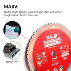 Metal Cutting Circular Saw Blade, Steel and Stainless Steel Cutting, The Cutting Head uses a Special Anti-Heat Sticking Coating with high Finish and Long Life,FMB 10 inch 48-Tooth 1" -TA