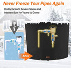 TOHONFOO Backflow Preventer Pipe Insulation Cover (5°F) - Irrigation Sprinkler Valve Insulated Pouch - Water Well Pump Cover - Sturdy 5 Layers for Winter Freeze Protection, 40" W x 36" H, Black