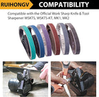 36Pcs 1/2 x 12 Inch Sanding Belts for Official Work Sharp Knife & Tool Sharpener (WSKTS & WSKTS-KT/MK1 & MK2), 6 Each of 80/120/240/400/1000/2500 Grits 1/2" x 12" Replacement Sharpening Belts