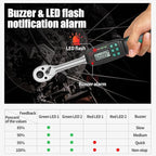 Precision 3/8" Digital Torque Wrench with ±2% Accuracy for Spark Plug, Carbon Bike & Motorcycle (2.2-44 ft-lb / 3-60 Nm) - Over-Torque Alert with Buzzer/LED & Storage Case