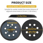 2 Pack 5" 8 Hole Hook & Loop Replacement Sander Pads Compatible with Makita Orbital Sander BO5010 BO5030K BO5031K BO5041K, Replacement Parts #743081-8/743051-7 (3 Screw Holes Sander Pads