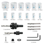 Hole Saw Kit Bi Metal, with 3/4" to 2-1/2" 22 PCS Saw Blades in Case, Hole Saw Set for Metal, Wood and Plastic, with Clean and Smooth Cutting Edge, Fast Chip Removal
