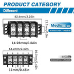 GLOSO Marine Terminal Blocks TBD Double Row Stainless 10-22 AWG Cu, 30A/600V- 1 Pack, 8 Poles