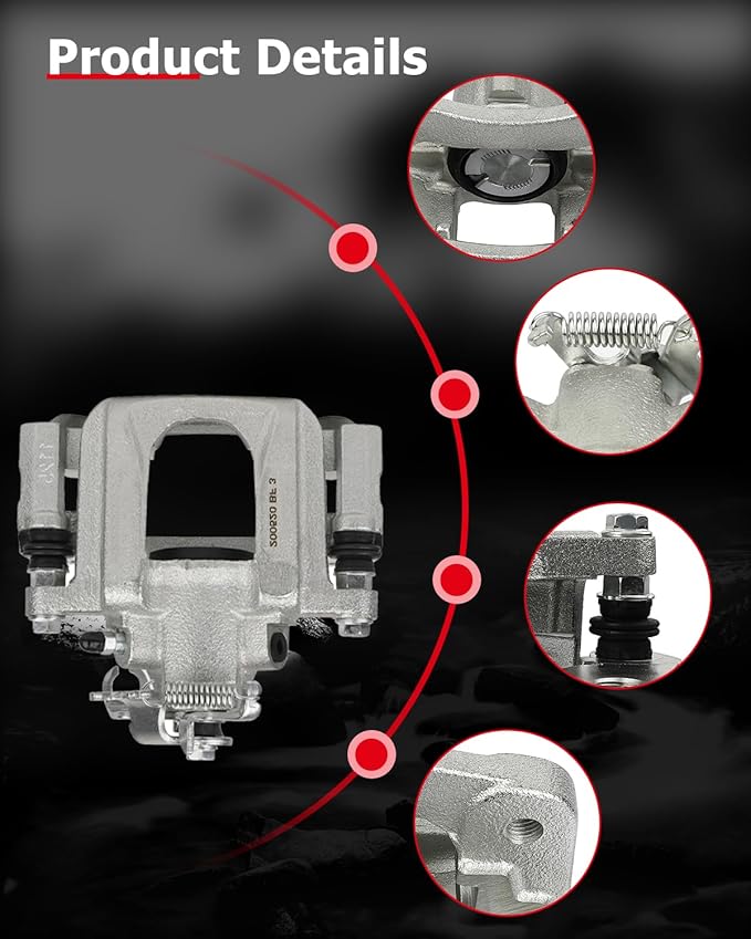 cciyu Front & Rear Brake Calipers Assembly w/Bracket 2008-2012 For Chrysler For Town & Country,2008-2012 For Dodge For Grand Caravan,2009-2012 For Volkswagen For Routan 18B5044 18B5045 18B5081 18B5080