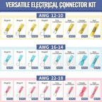 1080PCS Heat Shrink Wire Connectors, Sopoby Marine Grade Electrical Connectors Kit of Tinned Red Copper, Waterproof Crimp Insulated Ring Fork Spade Butt Splice AWG 22-10