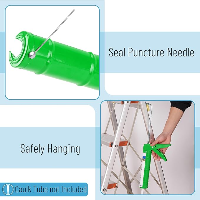 Bates- Caulking Gun, 10:1 Thrust Ratio, Green, Caulking Tool Gun, Caulk Gun No Drip, Hand Caulking Guns, Silicone Gun, Caulking Gun Tool, No Drip Caulk Gun, Caulk Guns, Caulking Gun Dripless