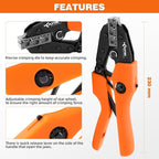 KF CPTEC Ferrule Crimping Tool for Wire Ferrules and End Sleeves, AWG 2-10 (6-35mm²) - Heavy Duty Electrical Terminal Crimper