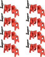 3/4" Wood Gluing Pipe Clamp Set with Unique Foot Design Red Heavy Duty Bar Clamps Cast Iron Quick Release Pipe Clamp Tools for Woodworking (8pc, 3/4" with foot)