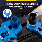 Adjustable AN Fittings Wrench AN Wrench for Hose Fitting Adapters AN Fitting Tool 3AN-16AN Lightweight Aluminum, Blue. With a 6AN-AN8 Double Hose End Fittings Wrench,Blue