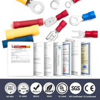 Chanzon Insulated Wire Connector (Butt Spade Fork Ring) Crimp Terminal Splice, Male & Female Quick Disconnect Kit Solderless Assorted Electrical Crimping Tools(420pcs)