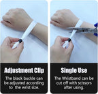 100 Pcs Cloth Wristbands for Events - Disposable, Colored Wristbands (Color : White)