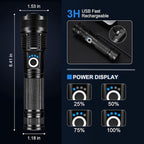 3 Pack Rechargeable Flashlights High Lumens, 99000LM Super Bright LED Flashlight, Adjustable Powerful Flash Light with 5 Modes & USB Cable, Waterproof Handheld Flashlight for Home Camping Outdoor