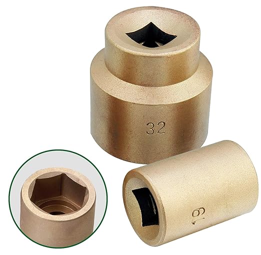 CS Unitec | Non-Sparking & Non-Magnetic Aluminum Bronze Impact Socket Set | 1-1/4 inch 6 Point Socket, 3/4 inch Drive