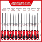 57Pcs Metal & Wood File Rasp Set,Grade T12 Forged Alloy Steel, Half-round/Round/Triangle/Flat 4pcs Large Tools, 14pcs Needle Files and a pair of Electric Files, a brush and 36pcs emery papers