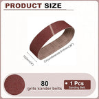 HARFINGTON 4 x 36 Inch Sanding Belts, 3 Pcs 80 Grits Aluminum Oxide Abrasive Belt Sander File Belt for Woodworking, Metal Polishing, Knife Sharpener