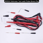 Back Probe Needles Non-Destructive Multimeter Test Probes, 3A Alligator Clips with Slip on Insulators, 5A 600V Instrument Test Pen Clamp Copper Lead Plug Measuring Tools