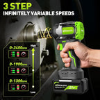 Brushless Cordless Impact Wrench, 850Nm (630Ft-lbs) High Torque, 1/2 Inch Impact Gun with 20V 4Ah Battery, 3-Speed, 4 Cr-V Sockets (17/19/21/22mm) for Car Tire, Mower Lug Nut