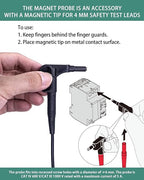 Multimeter Leads Magnetic Probe, 3 Colors Magnetic Voltage Probes for 4 mm Socket Test Lead Kit, Voltage to CAT III 1000 V, CAT IV 600 V Safety Rating