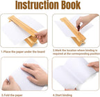 Noamus 2 Pack Bamboo Book Binding Cradle with 2 Awls, Wood Signature Hole Punching Tool Set with Piercing Guide, Portable Bookbinding Supplies Kit for DIY Crafts, Notebook Journals Planners, Starter