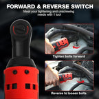 Electric Ratchet Wrench Set, 3/8" 21V Power Ratchet Tools, Cordless Ratchet Wrench, Included 6 Sockets and Charger, Variable Speed & LED Light