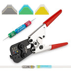JRready ST6488-12-100 M81824/1 Series Waterproof Heat-Shrinkable Splice Kit 100Sets Butt Crimp Splices16-12AWG with PVDF Tubes Butt Splice Connectors with ACT-232 Crimp Tool G411 Go-No Go Gauge