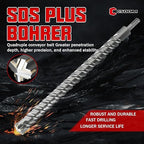 CSOOM SDS Plus Rotary Hammer Drill Bit 1"x18.11", Professional Concrete Drill Bit for Concrete, Brick, Stone and Cement Walls