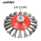 2 Pack 4 Inch Twist Knotted Wire Wheel Brush for Angle Grinder with 5/8 Inch-11 Threaded Arbor - 0.02 Inch Carbon Steel Wire for Heavy-Duty Conditioning of Various Metals