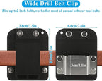 Starvast 2pcs Tape Measure Holder for Belt, Tape Measure Belt Clip, Drill Holder for Tool Belt, Fits Up to 2" Tool Belt, Suitable for Measuring Tape Drill, Any Tape Holster with A Clip, Black