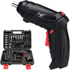 Electric Screwdriver, 3.6V Cordless, 44pcs Screwdriver Bit Set, Front LED Light, Flexible Shaft, Micro USB, Carrying Case, Ideal for Home Improvement & Furniture Assembly