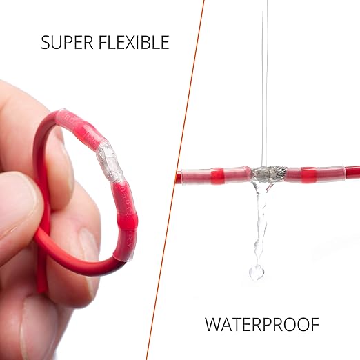 Wirefy 150 PCS Solder Seal Wire Connectors - Heat Shrink Solder Butt Connectors - Waterproof Solder Sleeves - Self Soldering Wire Connectors - Red 22-18 AWG
