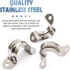 Nge 3/4inch Rigid Pipe Strap Clamp-Two Hole Strap-U Bracket Tube Clip-Stainless Steel Heavy Duty Pipe Fasten Holder-Secures Conduit，50Pcs（25mm)