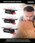 Jointer - 8-inch Benchtop Wood Jointer, Spiral Cutterhead Portable Jointer, Cast Iron Tables w/Pull Out Extensions, 4-Sided Carbide Tips & 10amp Motor, Woodworking Tools (50180CC-WHD)