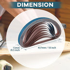 1/2x18 Inch Belt Sander Sanding Belts Kit 40 Pcs (10 Each of 40/60/80/120 Grits), Zirconia Belt Sander Paper Sanding Belts for Wood, Metal, Cars, and Furniture, 40-Pack