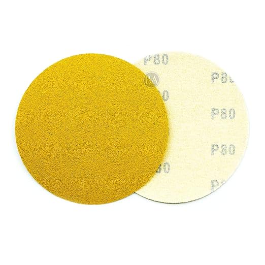 Benchmark Abrasives 5" Premium Aluminum Oxide Stearated Gold No Holes Hook and Loop Discs for Sanding of Metals Non-Ferrous Metals Wood Plastic Fiberglass (Pack of 50) - 60 Grit