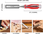 HAUTMEC 1" Wood Chisel – High-Impact Drop-Forged CRV Steel, Fully Polished Beveled Edge Blades, Heavy-Duty Strike Cap & Extended Anti-Skid Handle – HT0362