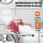 2000W Commercial Bandsaw Machine, 20x16" Stainless Steel Worktable, Cuts 0.04-8" Thickness Electric Bone Saw Machine, Frozen Meat Cutter with 8 Blades Included, for Rib Pork Beef