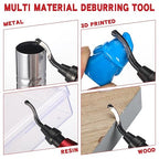 3 Pcs Hand Deburring Tool Kit 2 Countersink Hand Reamers and 1 Deburring Tool with 15 Extra High Speed Steel Swivel Blades for Metal, Resin, Aluminum, Copper, Plastic, 3D Printing, Wood