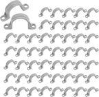 100 Pcs PVC Pipe Straps 3/4 Inch, Plastic Conduit Clamp Pipe, 2 Holes Heavy Duty U Clamps for 3/4 PVC Pipe Conduit Cables Hose