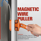Magnetic Wire Puller for Electrical Wiring – Rare-Earth Magnets, Stainless-Steel Leader for Easy Cable Pulling in Walls & Tight Spaces, Doubles as Stud Finder, Includes High-Quality Hard Plastic Case
