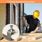 Stainless Steel C Clamps, Mini Tiger Clamp Set for Mounting, Heavy Duty Metal U Clamps, Small Desk G-Clamp with 0.98 Inch Stable Wide Jaw Opening for Metal Working Woodworking Welding Building (6pcs)