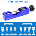 Spark Plug Gap Tool, Spark Plug Gapping Tool with 32 Blade Steel Feeler Gauge, Universal Spark Plug Gap Tool for Most 10mm 12mm 14mm 16mm Spark Plugs (Blue)