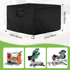Miter Saw Cover Portable Table Saw Cover Fit for Most Planers Machine Tools to Prevent Table Saw Rust Waterproof and Dustproof 24"D x 27"W x 19"H Black