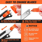 3 Pack Utility Knife Box Cutter Retractable, Compact Box Knife for Cartons, Cardboard, and Boxes, with 10 Piece 18mm Wider Snap-off Blade Razor Sharp Blade, Perfect for Office and Home Use
