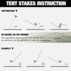 WORKPRO Tent Stakes and Hammer Set, 16oz Rubber Mallet Hammer, Wooden Handle, 10PC Heavy Duty Metal Tent Stakes and Storage Bag, DIY Woodworking, Camping Accessories for Ground, Camp and Garden