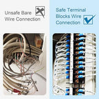 Terminal Block,2 Pack 6 Circuits 20-30A 200v-450v Dual Row Screw Terminals Strip +24 PCS Heat Shrink Wire Connectors