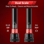 1/4-Inch Torque Wrench, Dual-direction Small Torque Wrench 20-220in.lb/2.3-24.9Nm, 72 tooth High Precision Professional with Dual Range Scales