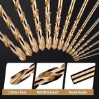 M35 Cobalt Drill Bit Set 29pcs, High Speed Steel Drill Bit Set for Hardened Metal, Stainless Steel, Cast Iron and Wood Plastic with Indexed Round Case, 1/16"-1/2"