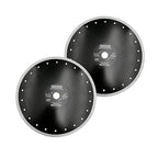 DT-DIATOOL Diamond Tile Blade 12 Inch 2pcs Diamond Turbo X Mesh Rim Segement Circular Saw Blade for Procelain Ceramic Stoneware Marble Granite Fits 5/8"-7/8" Arbor